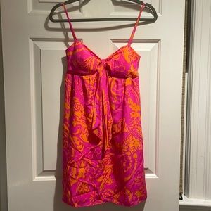 Lilly Pulitzer Silk Minidress, Size XS, Pink and Orange